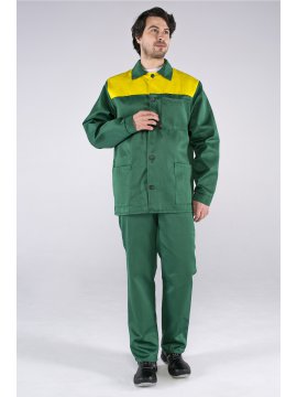 Костюм Стандарт (тк.Смесовая,210) брюки, зеленый/желтый