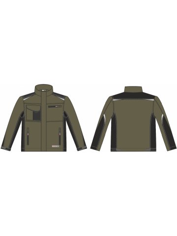 Куртка ProfLineLeader (тк.Хлопок/Спандекс,260), хаки/черный