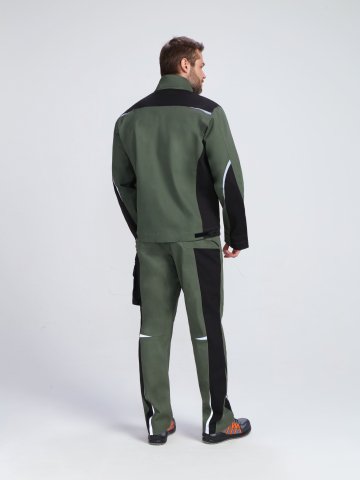 Костюм ProfLineLeader-2 (тк.Хлопок/Спандекс,260) п/к, хаки/черный