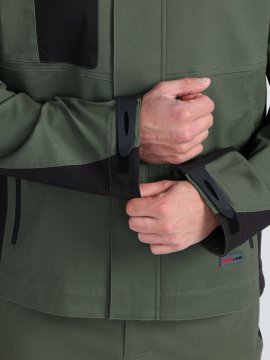 Костюм ProfLineLeader-2 (тк.Хлопок/Спандекс,260) п/к, хаки/черный