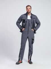 Костюм ProfLineLeader-2 (тк.Хлопок/Спандекс,260) п/к, серый/черный