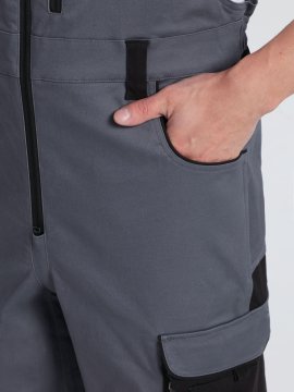 Костюм ProfLineLeader-2 (тк.Хлопок/Спандекс,260) п/к, серый/черный
