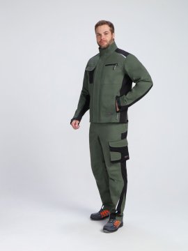 Костюм ProfLineLeader-1 (тк.Хлопок/Спандекс,260) брюки, хаки/черный