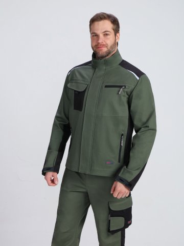 Костюм ProfLineLeader-1 (тк.Хлопок/Спандекс,260) брюки, хаки/черный