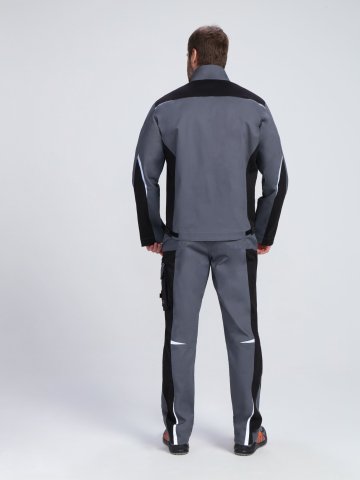 Костюм ProfLineLeader-1 (тк.Хлопок/Спандекс,260) брюки, серый/черный