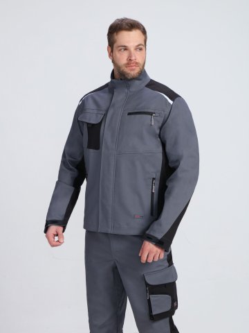 Костюм ProfLineLeader-1 (тк.Хлопок/Спандекс,260) брюки, серый/черный