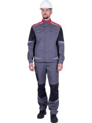 Куртка ТУРБО SAFETY летняя, серый-черный-красный
