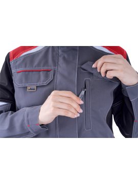 Куртка ТУРБО SAFETY летняя, серый-черный-красный, женская