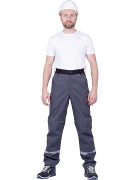 Брюки ХАЙ-ТЕК SAFETY летние, серый-красный-черный