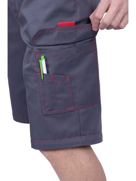Брюки ХАЙ-ТЕК SAFETY летние, серый-красный-черный