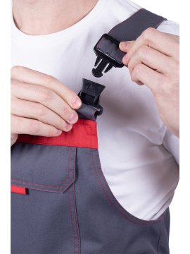 Полукомбинезон ХАЙ-ТЕК SAFETY летний, серый-красный
