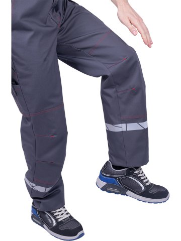 Полукомбинезон ХАЙ-ТЕК SAFETY летний, серый-красный