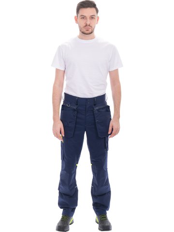 Брюки ACTIVE FLEX / АКТИВ ФЛЕКС, летние, т.синий-флуоресцентный желтый