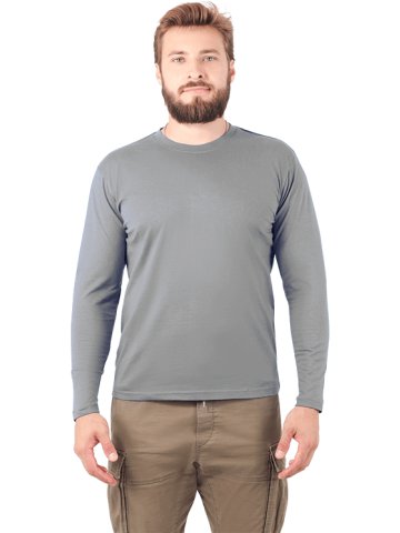 Футболка длинный рукав серая 160 г/м2