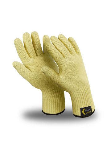 Перчатки АРАМАКС ТЕРМО (TG-602), Kevlar®/хлопок, без покрытия, до 350°С, оверлок, цвет желтый