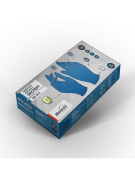 Перчатки ЭКСПЕРТ (DG-043), латекс, 0.12 мм, неопудренные, текстура на пальцах, цвет синий