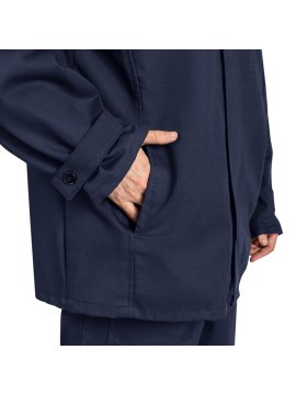 Костюм сварщика, к/бр, 1 кл. защиты, т-синий/красный, 100% хб с ОП, мод.17Г