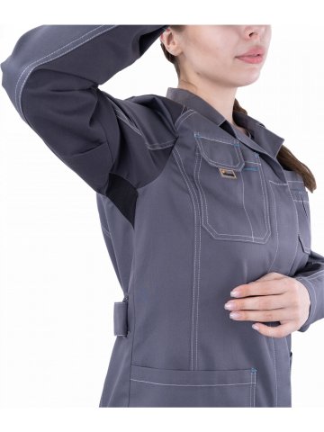 Халат ТУРБО SAFETY летний, серый-т.серый, женский