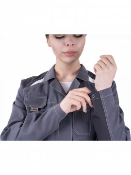 Халат ТУРБО SAFETY летний, серый-т.серый, женский