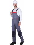 Полукомбинезон ТУРБО SAFETY летний, серый-чёрный-красный