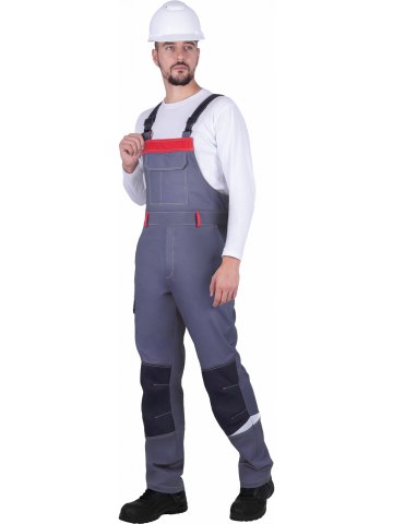 Полукомбинезон ТУРБО SAFETY летний, серый-чёрный-красный