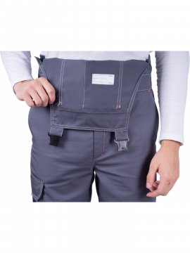 Полукомбинезон ТУРБО SAFETY летний, серый-чёрный-красный