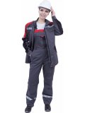 Куртка ХАЙ-ТЕК SAFETY летняя, серый-красный-черный, женская