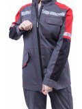 Куртка ХАЙ-ТЕК SAFETY летняя, серый-красный-черный, женская
