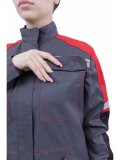 Куртка ХАЙ-ТЕК SAFETY летняя, серый-красный-черный, женская